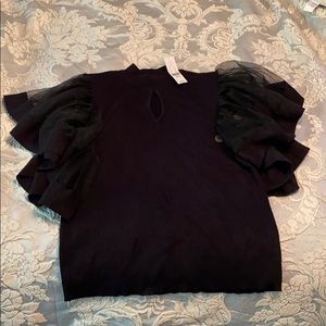 NY&Co Black flutter sweater shirt XXL